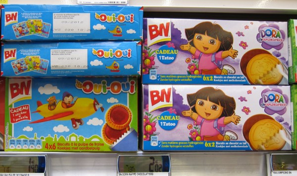 Cookies for kids on shelf in France