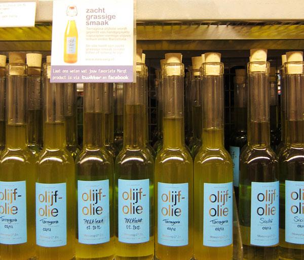 Olive Oil bottles in a Dutch supermarket